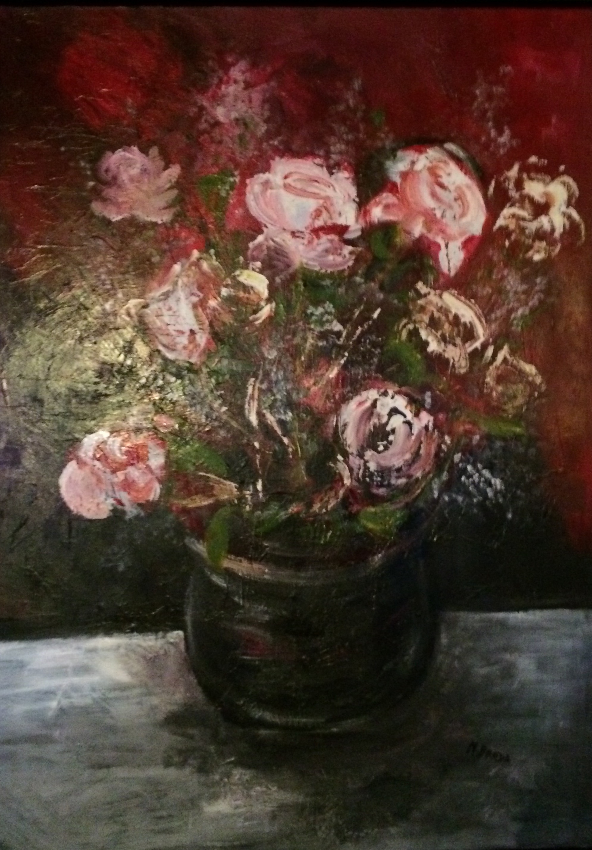Big Floral - Painting by Maggie Broda