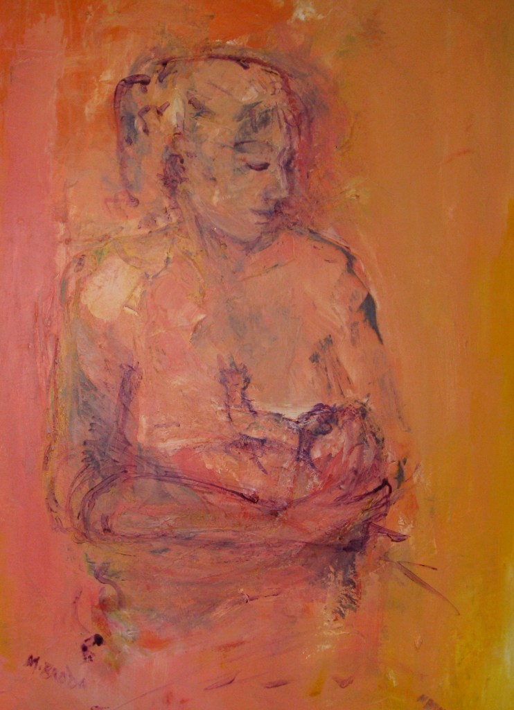 Nursing Mother - original painting by Maggie Broda, SOLD